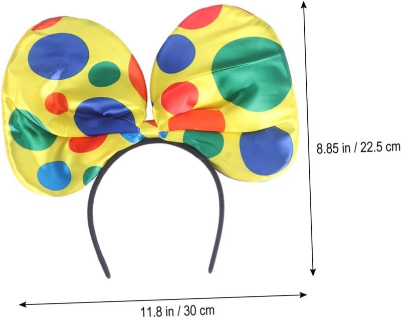 FRECI 6pcs Clown Headband Polka Dot Clown Hat for Halloween Cosplay Costume Accessories, Multicolored, Medium - Image 4